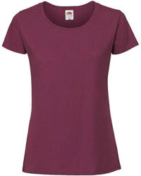 Fruit of the Loom Csomag akciós póló (minimum 5 db) Női póló Rövid ujjú Fruit of the Loom Lady-Fit Ringspun Premium T - XS, Burgundi vörös