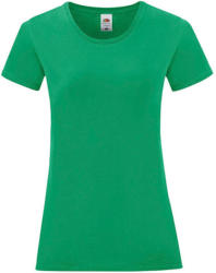 Fruit of the Loom Csomag akciós póló (minimum 5 db) Női rövid ujjú póló Fruit of the Loom Ladies' Iconic 150 T -S, Kelly zöld