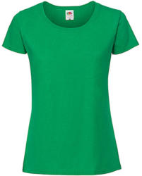 Fruit of the Loom Csomag akciós póló (minimum 5 db) Női póló Rövid ujjú Fruit of the Loom Lady-Fit Ringspun Premium T - XS, Kelly zöld