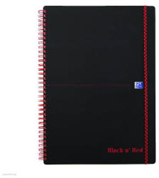 OXFORD Spirálfüzet Oxford Office Black 'n Red, A/5, vonalas, 70 lap