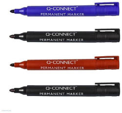 Q-CONNECT Marker klt. 4 db permanent Q-Connect kerek 2 fekete, 1 kék, 1 piros