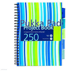 Pukka Pad Spirálfüzet Pukka Pad Project Book, A/4, vonalas, 250 oldal, pasztell borító, színregiszteres