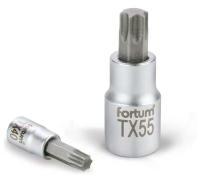 Fortum bitdugófej, torx, 1/2", 61CrV5/S2, mattkróm; TX30, 55mm (4700723) (4700723)