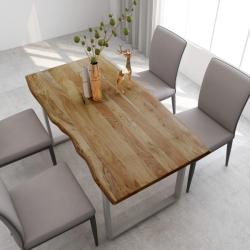 vidaXL Masă de bucătărie, 160 x 80 x 76 cm, lemn masiv de acacia (286477)