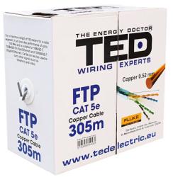 Ted Electric Cablu FTP cat 5E cupru 0.52mm 305M Ted Electric (KAB-TED8) - electrostate