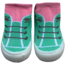  YO! Lány zoknicipő 21-es rózsaszín/zöld fűzős - babyshopkaposvar