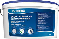 Poli-Farbe Kft Poli-Farbe beltéri diszperziós fal- és mennyezetfesték - Fehér, 14 l