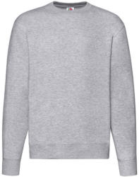 Fruit of the Loom Uniszex Pulóver Hosszú ujjú Fruit of the Loom Premium Set In Sweat - XL, Heather szürke