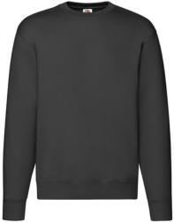 Fruit of the Loom Uniszex Pulóver Hosszú ujjú Fruit of the Loom Premium Set In Sweat - XL, Fekete