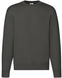 Fruit of the Loom Uniszex Pulóver Hosszú ujjú Fruit of the Loom Premium Set In Sweat - M, Szénszürke