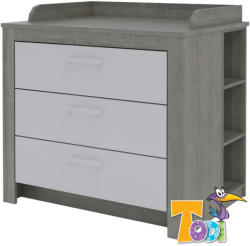 Todi Cube 2 - 3 fiókos komód + pelenkázó toldalék + nyitott polc a pel. told. alá - babyshopkaposvar