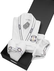 Soft Cotton MARINE MAN férfi fürdőköpeny ajándákcsomagolásban + törölköző+ papucs XXL + papucs (42/44) + törölköző + box Fehér / White