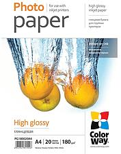 Colorway Magasfényű fotópapír, 180 g/m2, A4, 20 lap (PG180020A4) (PG180020A4)
