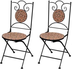vidaXL Scaune bistro pliante, 2 buc. , cărămiziu, ceramică (41529)