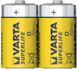 VARTA 2020 - 2 buc Baterie zinc carbon SUPERLIFE D 1, 5V (VA0025) Baterii de unica folosinta