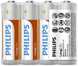 Philips R6L4F/10 - 4 buc Baterie clorura de zinc AA LONGLIFE 1, 5V 900mAh (P2213)