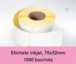 LabelLife Etichete inkjet (JetGloss) in rola 70x52mm, adeziv permanent, 1500 buc rola (compatibile Epson) (ER39R70X52ED)