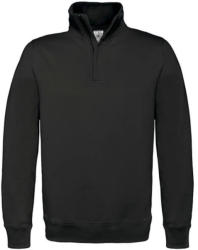 B&C Collection Uniszex pulóver hosszú ujjú B&C 1/4 Zip Sweat - WUI22 - XL, Fekete