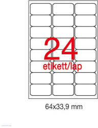 APLI Etikett A2409 64 x 33, 9 mm 100 ív kerekített sarkú