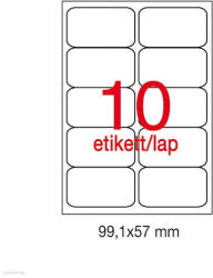 APLI Etikett A2411 99, 1 x 57 mm 100 ív kerekített sarkú