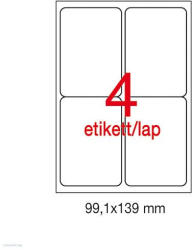 APLI Etikett A2422 99, 1 x 139 mm 100 ív kerekített sarkú Apli