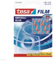 TESA Ragasztószalag Tesafilm Crystal Clear irodai ragasztószalag 2x 15mm x 10m + adagoló