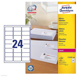 Avery Zweckform Etikett címke címzés L7159-100 C6 borítékra QuickPEEL 63, 5 x 33, 9 mm