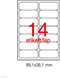 APLI Etikett A2419 99, 1 x 38, 1 mm 100 ív kerekített sarkú