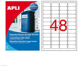APLI Etikett 45, 7 x 21, 2 mm 4 pályás vízálló 960 db/doboz 20 ív Apli