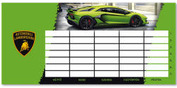 Ars Una Lamborghini zöld alapszínű kétoldalas órarend (50490028) - jatekshop