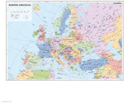 STIEFEL Falitérkép fémléccel 100x70cm Európa országai