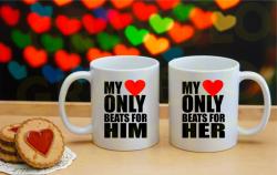 Gravolo Setul de cani albe My Heart Only Beats for Her Him (C230)