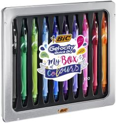 BIC Gel-ocity Quick Dry My Box of Colours Rollertoll, 0.7 mm, Vegyes színek, 10 darabos fém díszdoboz (972040)