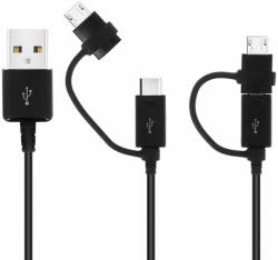 Samsung EP-DG950DBE USB / USB-C / microUSB töltő- és adatkábel, fekete, 1, 2m, ECO csomagolásban - speedshop