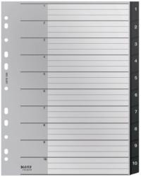 LEITZ Index Leitz Recycle, PP, partial reciclat, reciclabil, A4 MAXI, 1-10, negru E12080000