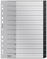 LEITZ Index Leitz Recycle, PP, partial reciclat, reciclabil, A4 MAXI, 1-12, negru E12090000
