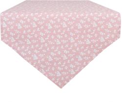 Clayre & Eef Fata de masa bumbac roz pudrat Flowers 50*160 cm (CCLBF65) Fata de masa