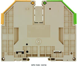 Weidmüller 1037300000 WPE 70/95 Földelő sorkapcsok, Csavaros csatlakozás, 95 mm2; , 11 400 A (95 mm2; ), zöld / sárga (1037300000)