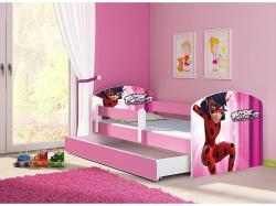 HomeSweet Pat copii cu sertar si saltea Miraculous Ladybug si protectie anticadere