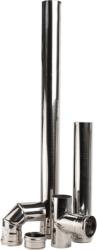 Inoxterm rozsdamentes, 5 db-os pellet kályha füstcsőkészlet - fémszínű (Ø80 mm) (1000007)