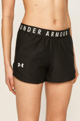 Under Armour edzős rövidnadrág Play Up 3.0 fekete, nyomott mintás, közepes derékmagasságú - fekete L - answear - 8 890 Ft