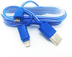 MRG Cablu De Date MRG M-174, 2 In 1, Iphone 5/6 + Micro USB, Albastru