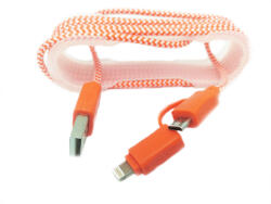 MRG Cablu De Date MRG M-173, 2 In 1, Iphone 5/6 + Micro USB, Rosu
