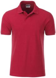 James & Nicholson (Daiber) Férfi galléros biopamut póló 8010 - Karmazsinvörös melírozott | M (1-8010-1755451)