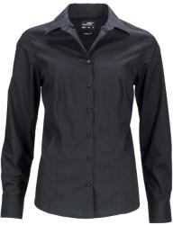 James & Nicholson (Daiber) Női hosszú ujjú ing JN641 - Fekete | 2XL (1-JN641-1748173)