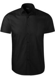 MALFINI Férfi rövid ujjú galléros ing Flash - Fekete | S (2600113)