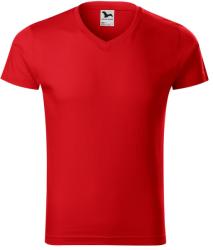 MALFINI Férfi póló Slim Fit V-neck - Piros | XXXL (1460718)