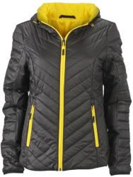James & Nicholson Női könnyű, kifordítható kabát JN1091 - Fekete / sárga | S (1-JN1091-1724994)