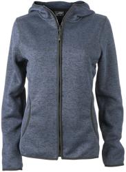 James & Nicholson (Daiber) Női cipzáros kapucnis felső JN588 - Farmerkék melírozott / fekete | M (1-JN588-1722740)