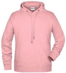 James & Nicholson (Daiber) Férfi kapucnis biopamut felső 8024 - Rózsaszín melírozott | 4XL (1-8024-1782995)